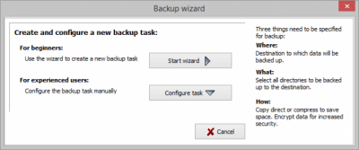 Screenshot of the application Personal Backup - #1