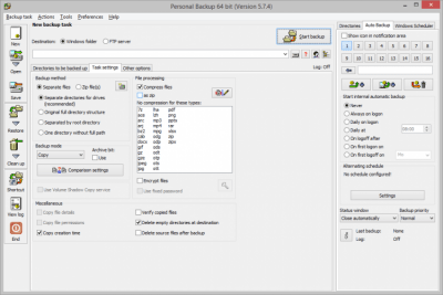Screenshot of the application Personal Backup - #3