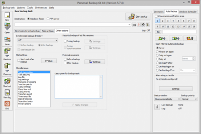 Screenshot of the application Personal Backup - #4