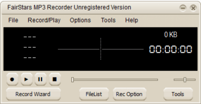 Screenshot of the application FairStars MP3 Recorder - #1