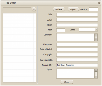 Screenshot of the application FairStars MP3 Recorder - #4
