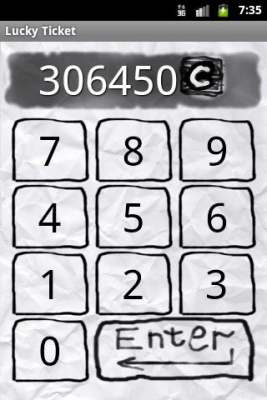 Screenshot of the application Lucky ticket - #3