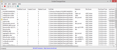 Screenshot of the application FolderChangesView - #1