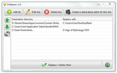 Screenshot of the application DirRplacer - #1