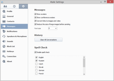 Screenshot of the application 4talk - #3
