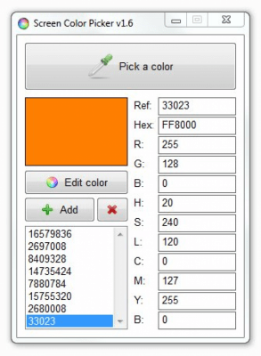 Screenshot of the application Screen Color Picker - #1