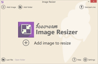 Screenshot of the application IceCream Image Resizer - #1