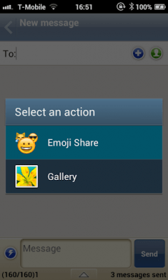 Screenshot of the application Emoji Share - #7