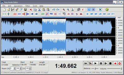 Screenshot of the application Easy Audio Editor - #1