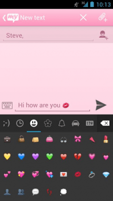 Screenshot of the application mysms - Pink Theme - #6