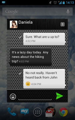 Screenshot of the application mysms - Chrome Theme - #1