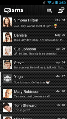 Screenshot of the application mysms - Chrome Theme - #4