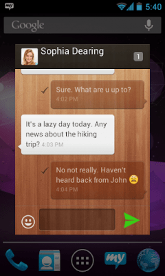 Screenshot of the application mysms - Wooden Theme - #1