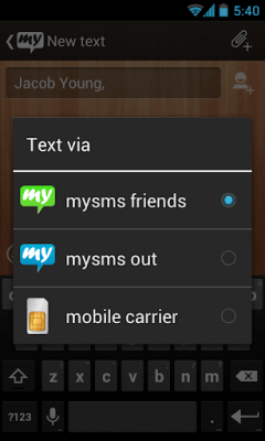 Screenshot of the application mysms - Wooden Theme - #4