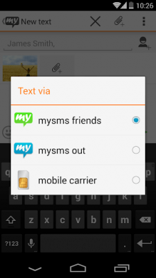 Screenshot of the application mysms - Orange & White Theme - #2