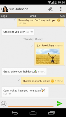 Screenshot of the application mysms - Orange & White Theme - #6