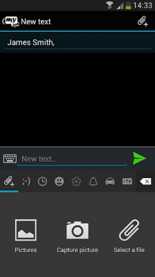 Screenshot of the application mysms mirror - Dark Theme - #4
