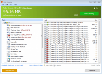 Screenshot of the application Disk Cleaner - #1