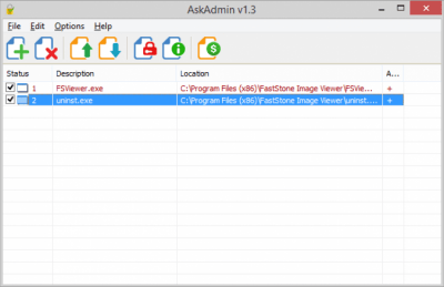 Screenshot of the application AskAdmin - #1