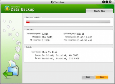 Screenshot of the application Windows Data Backup - #2