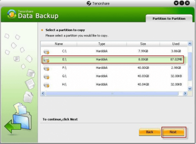 Screenshot of the application Windows Data Backup - #3