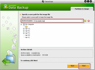Screenshot of the application Windows Data Backup - #4