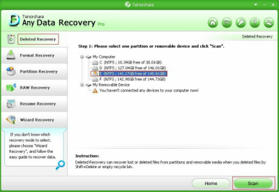 Screenshot of the application Any Data Recovery Pro - #1