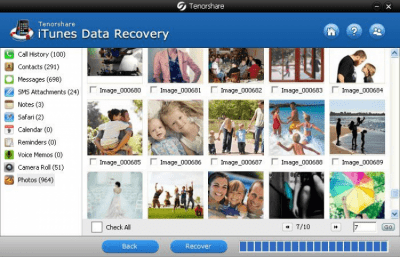 Screenshot of the application iTunes Data Recovery - #2