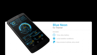 Screenshot of the application MYCOLORSCREEN Blue Neon Theme - #1