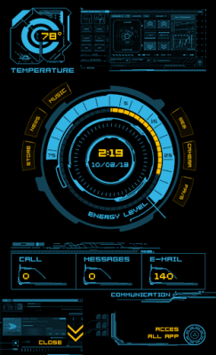 Screenshot of the application MYCOLORSCREEN Blue Neon Theme - #3
