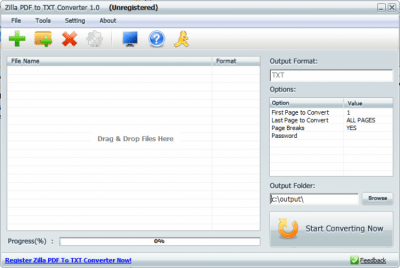 Screenshot of the application PDF to TXT Converter - #1