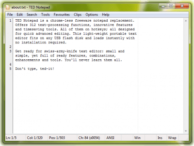 Screenshot of the application TED Notepad - #1