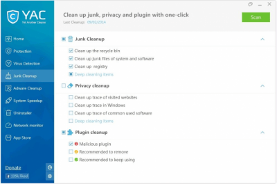 Screenshot of the application Yet Another Cleaner - #3