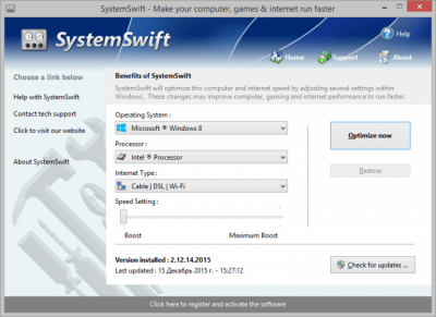 Screenshot of the application SystemSwift - #1