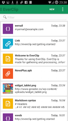 Screenshot of the application EverClip - #5