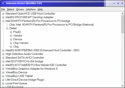 Screenshot of the application Unknown Device Identifier - #1