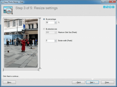 Screenshot of the application Easy Photo Resize - #1