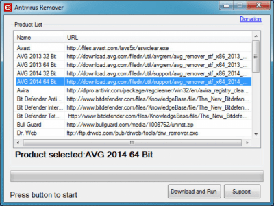 Screenshot of the application Antivirus Remover - #1