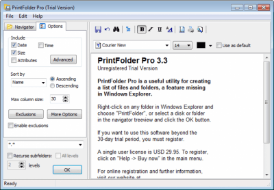 Screenshot of the application PrintFolder Pro - #2