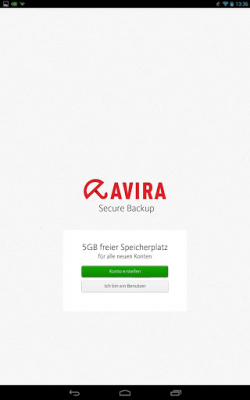 Screenshot of the application Avira Secure Backup - #1