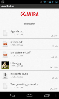 Screenshot of the application Avira Secure Backup - #6