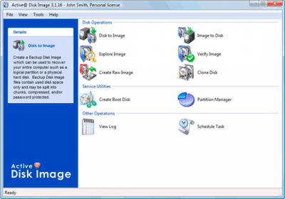 Screenshot of the application Active@ Disk Image - #1