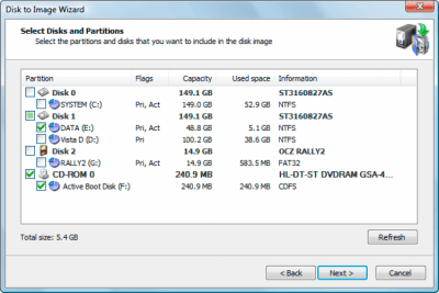 Screenshot of the application Active@ Disk Image - #2