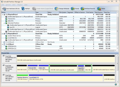 Screenshot of the application Active@ Partition Manager - #1