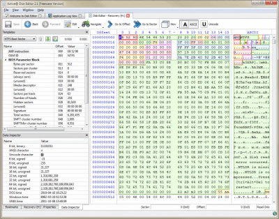 Screenshot of the application Active@ Disk Editor - #1