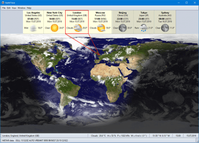 Screenshot of the application EarthTime - #1