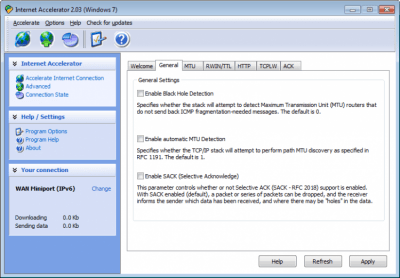 Screenshot of the application Pointstone Internet Accelerator - #2