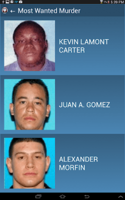 Screenshot of the application FBI Most Wanted - #1