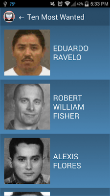 Screenshot of the application FBI Most Wanted - #6
