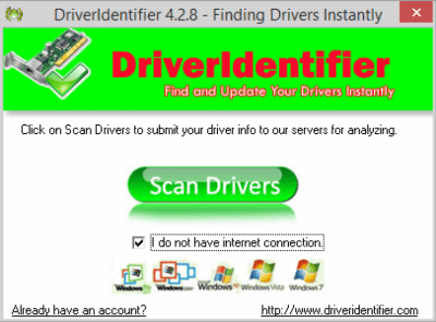 Screenshot of the application Driver Identifier - #1